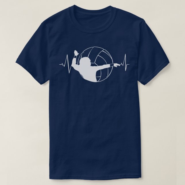 Volleyball Heartslag 6 T Shirt (Design framsida)