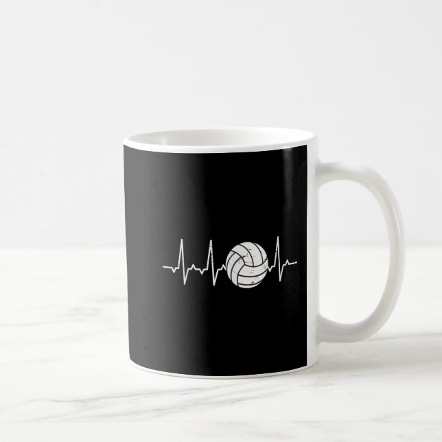 Volleyball Heartslag Cute Roligt Kaffemugg (Höger)