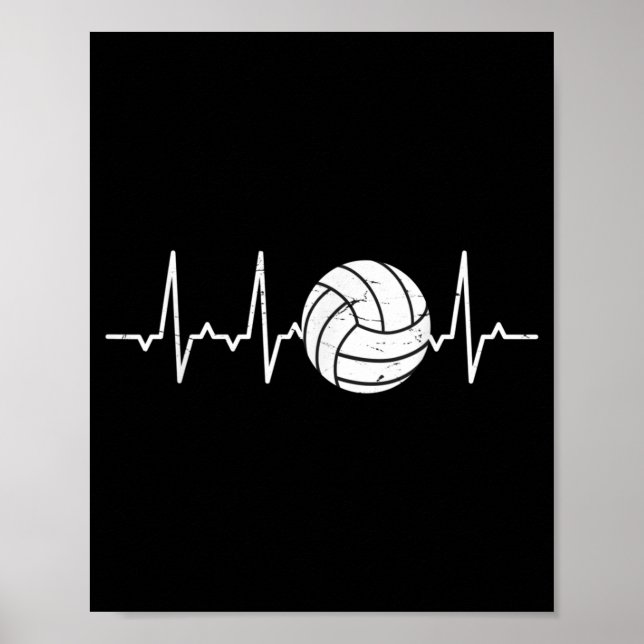 Volleyball Heartslag Cute Roligt Poster (Framsidan)