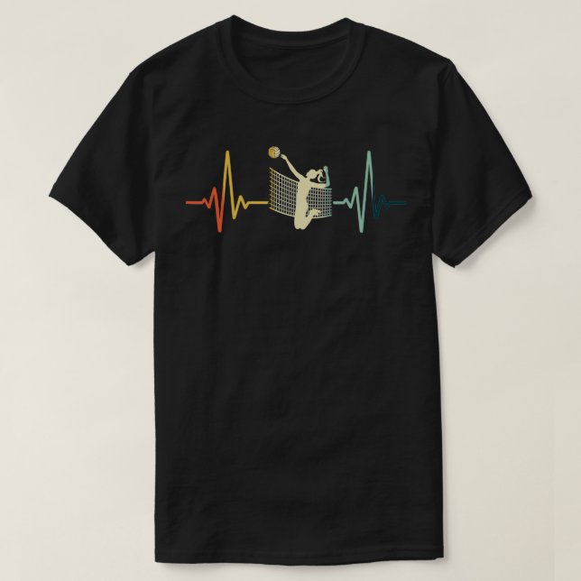 Volleyball Heartslag Vintage T Shirt (Design framsida)