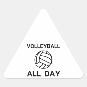Volleyball hela dagen triangelformat klistermärke