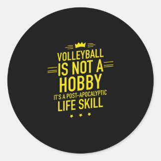 Volleyball hobby gult runt klistermärke