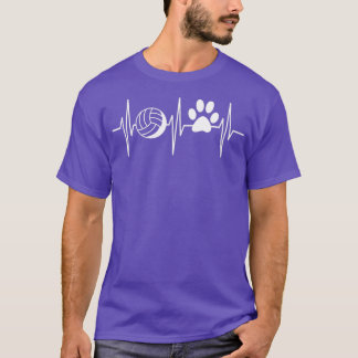 Volleyball Hund älskare Heartslag Volleyball Älska T Shirt