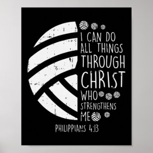 Volleyball i kan göra sak Bible Verse Jesus G Poster
