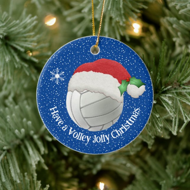 Volleyball i Santa Hat Design Ornament (Träd)