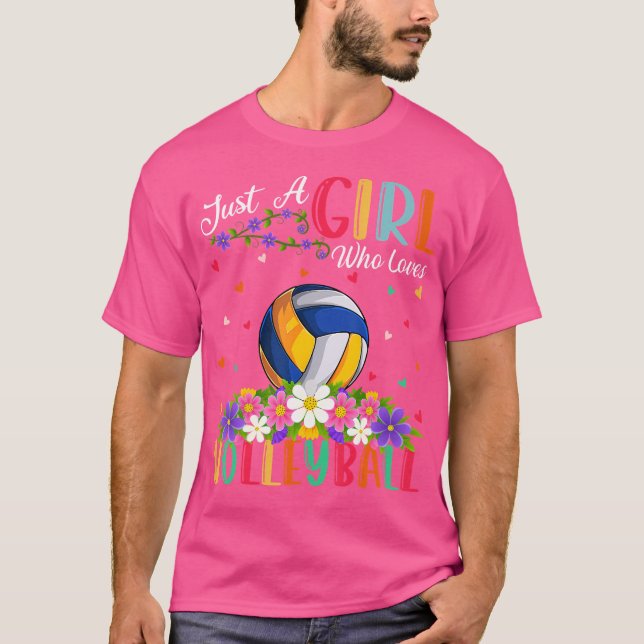 Volleyball idrottar bara Älskare en flicka som Kär T Shirt (Framsida)