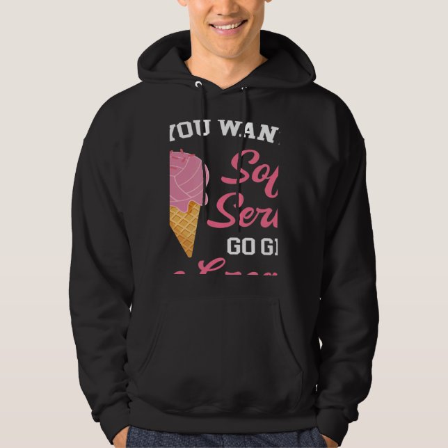 Volleyball If You Want A Soft Serve Ice Cream Men  Hoodie (Framsida)
