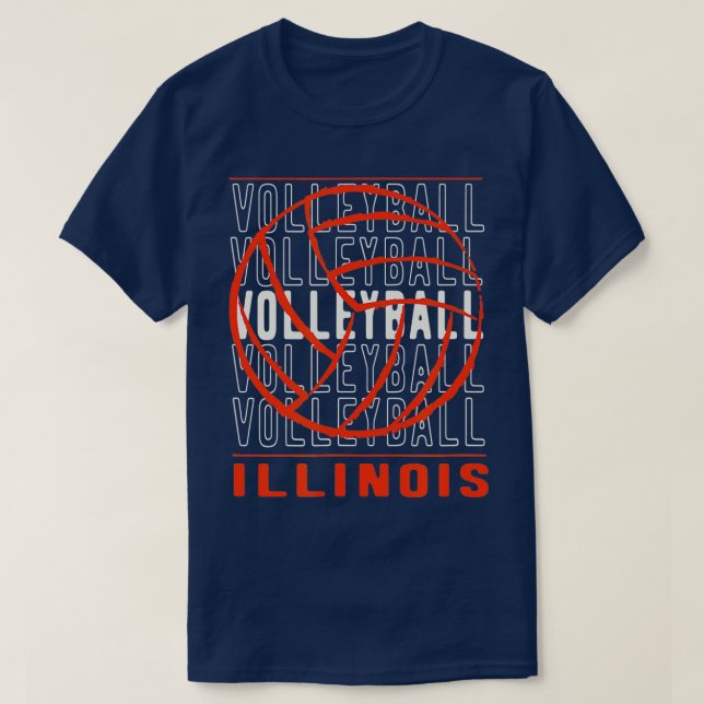 Volleyball Illinois T Shirt (Design framsida)