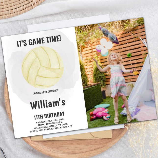 Volleyball-inbjudningar med foto inbjudningar (Volleyball Invitations with photo)