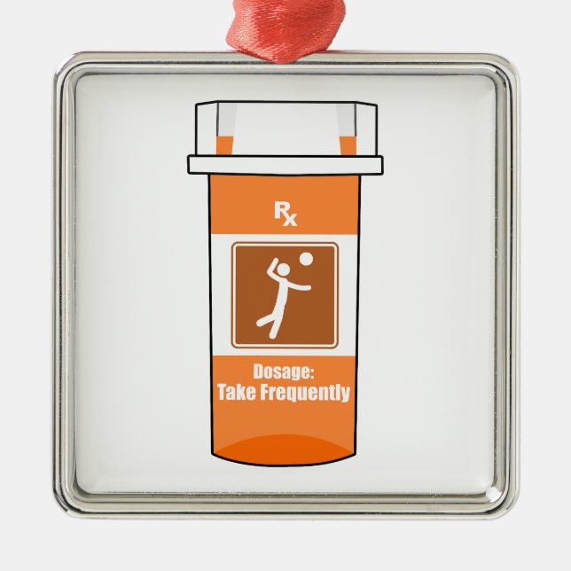 Volleyball Is My Drug Julgransprydnad Metall (Framsidan)