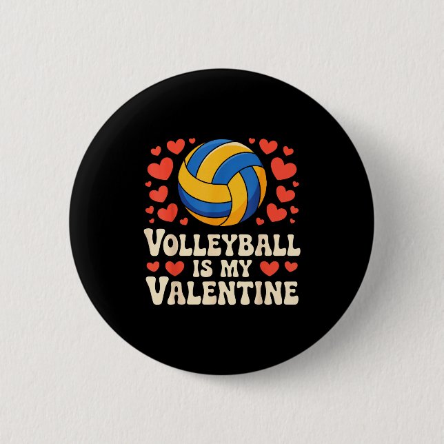 Volleyball Is My Valentine Romantic Valentines Day Knapp (Framsida)