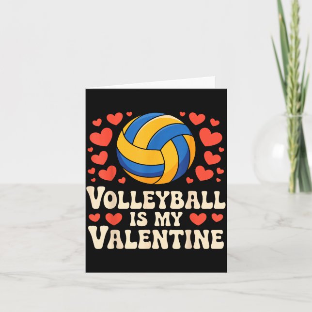 Volleyball Is My Valentine Romantic Valentines Day Kort (Framsida)