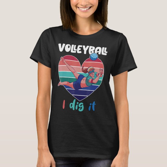 Volleyball jag Gräver 1 T Shirt (Framsida)