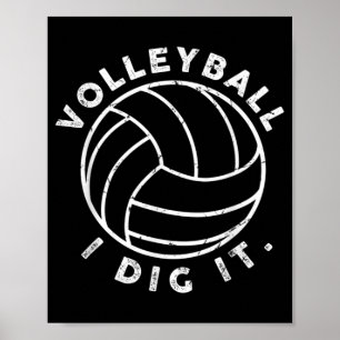 Volleyball jag Gräver den Roligt Poster