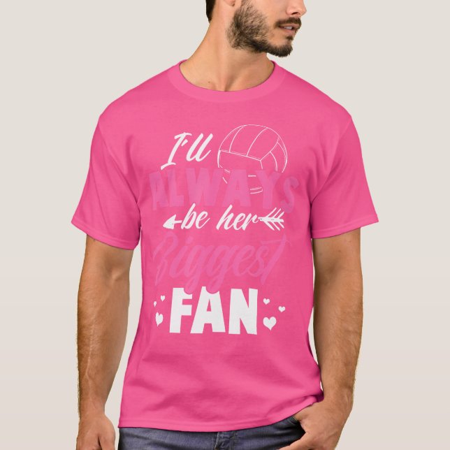 Volleyball jag ska alltid vara hennes största Fläk T Shirt (Framsida)