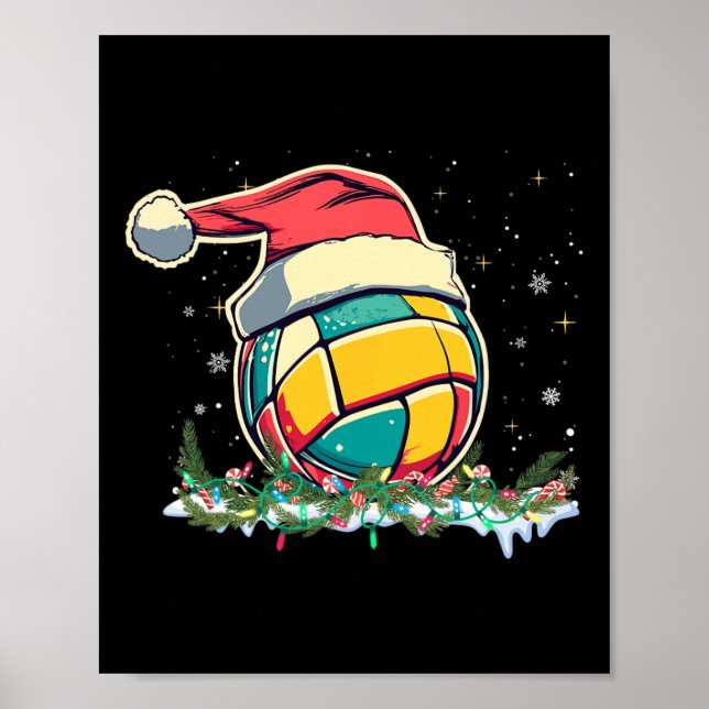 Volleyball jul med Santa För barn Manar Julafton Poster (Framsidan)
