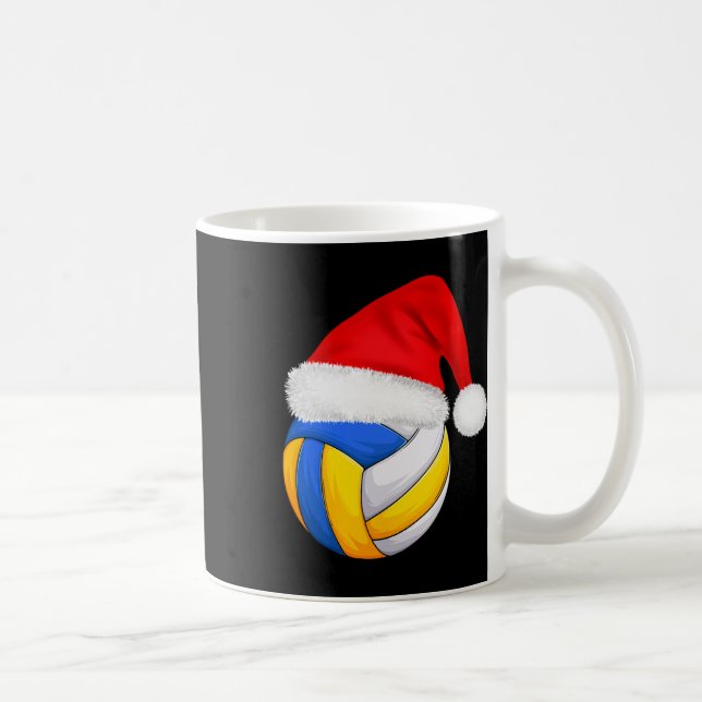 Volleyball jul Santa Hat Funny Santa Julafton Ap Kaffemugg (Höger)