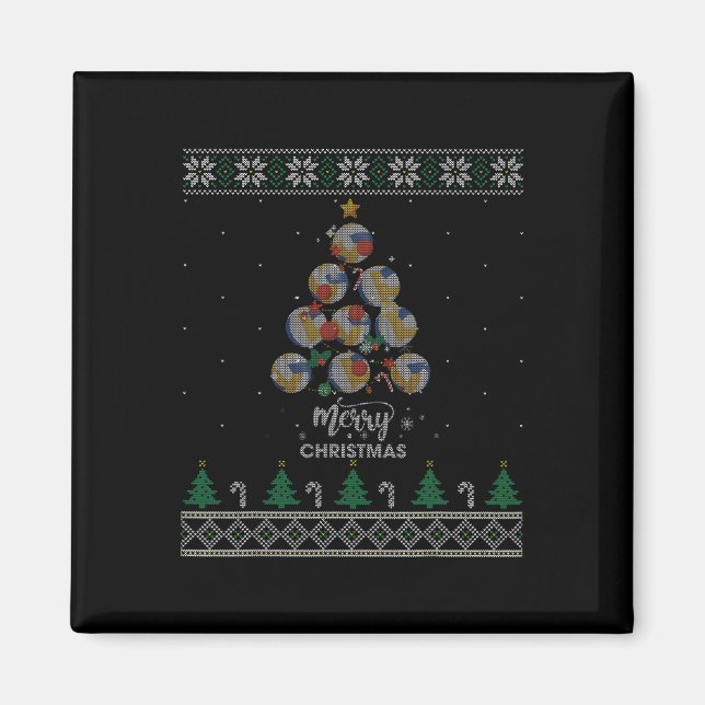 Volleyball Julafton-gåva från Julgran till Volleyb Magnet (Framsidan)