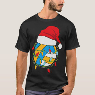 Volleyball Julafton Ljus Santa Costume Pajama Wint T Shirt