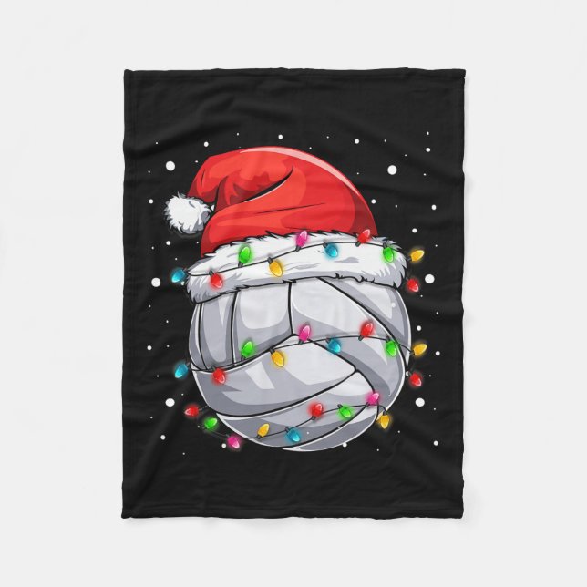 Volleyball Julafton Santa Sports Hat Boll Ki Fleecefilt (Framsidan)