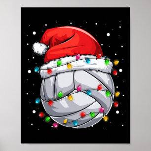 Volleyball Julafton Santa Sports Hat Boll Ki Poster