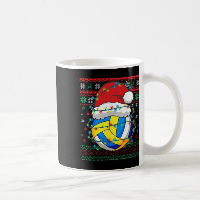 Volleyball Julafton Santa Sports Hat Kaffemugg (Höger)