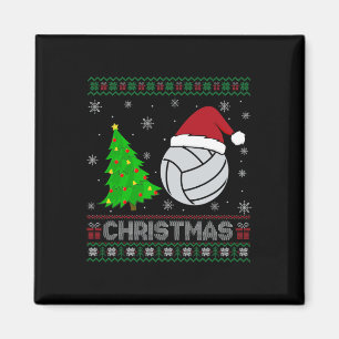 Volleyball Julafton Träd Lighting Ugly God jul Swe Magnet