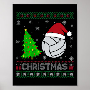 Volleyball Julafton Träd Lighting Ugly God jul Swe Poster