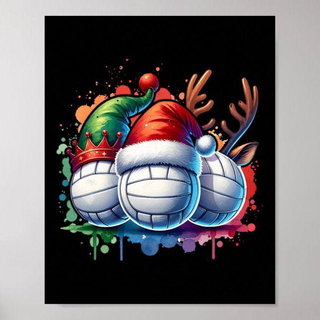 Volleyball Julafton Volleyball Player Poster (Framsidan)