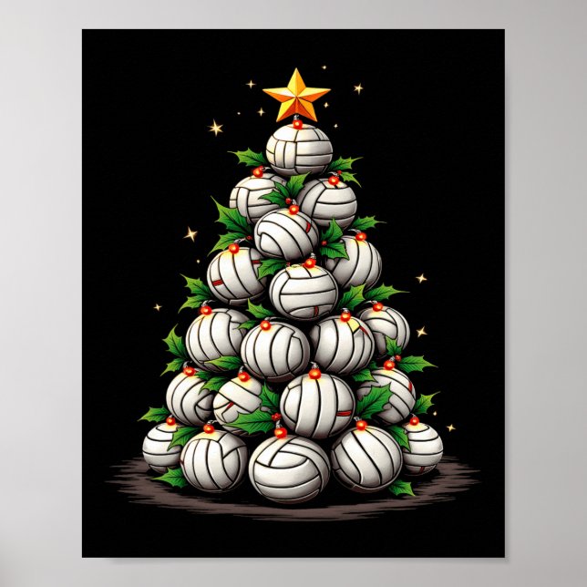 Volleyball Julgran Helgdag Poster (Framsidan)