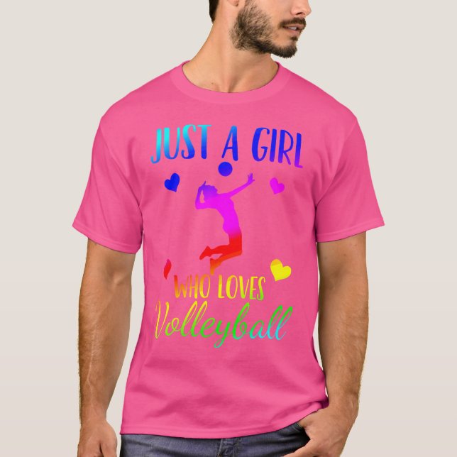 Volleyball Just A Girl Who Loves Volleyball T Shirt (Framsida)