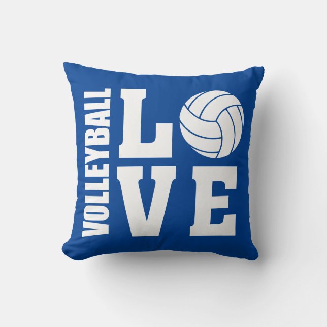 Volleyball Kärlek Blue Kudde (Framsida)