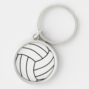 Volleyball Keychain Rund Silverfärgad Nyckelring