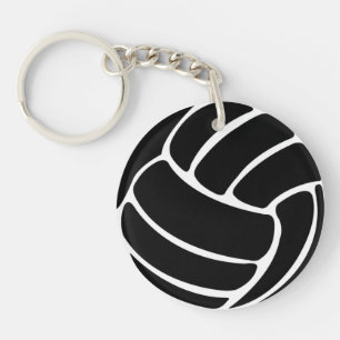 Volleyball Keychain w/Namn Black