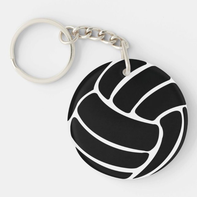 Volleyball Keychain w/Namn Black (Framsidan)