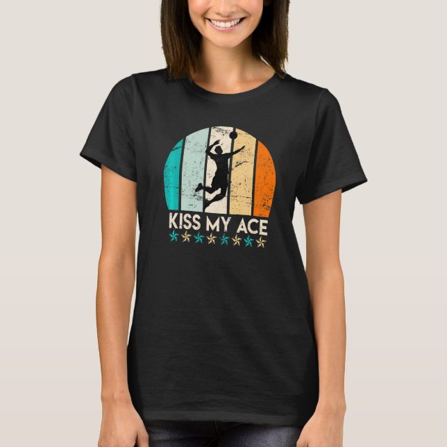Volleyball Kiss My Ace Volleyball Player T Shirt (Framsida)