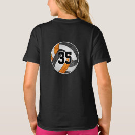 volleyball-lag med svart orange och namn jersey-nu t shirt