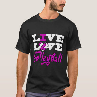 Volleyball Långärmad Shirt Live Kärlek Tonåring fl T Shirt