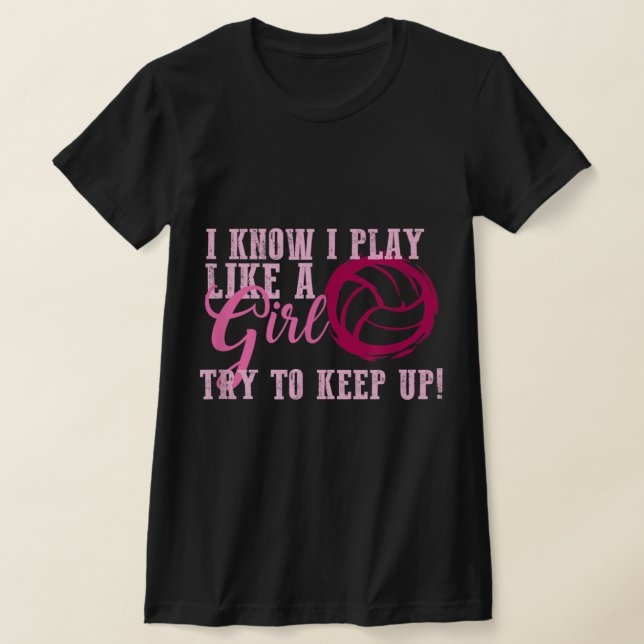 Volleyball leker som en flickcute för Tonåringar T Shirt (Laydown)