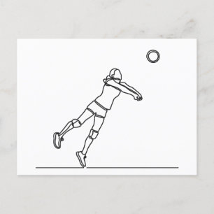 volleyball libero-linjen teckning vykort
