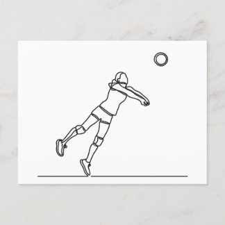 volleyball libero-linjen teckning vykort