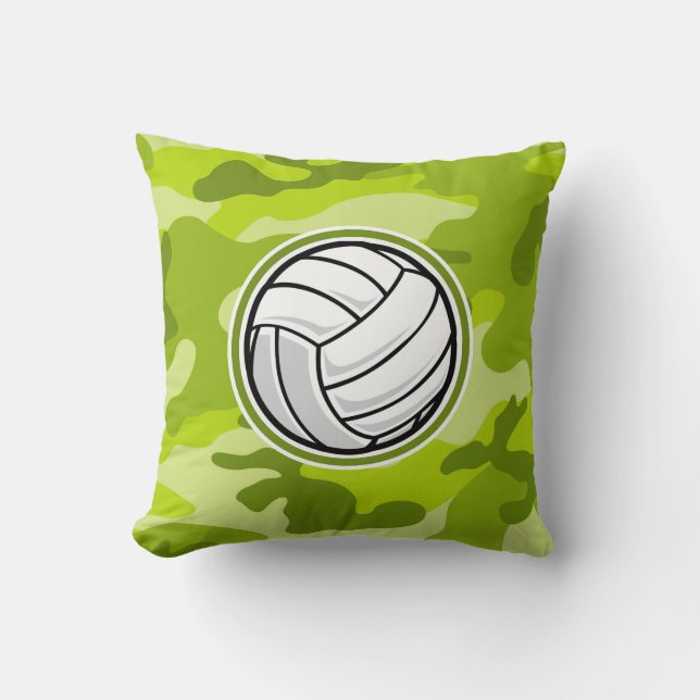 Volleyball; ljus grönt-kamouera, kamouflage kudde (Framsida)