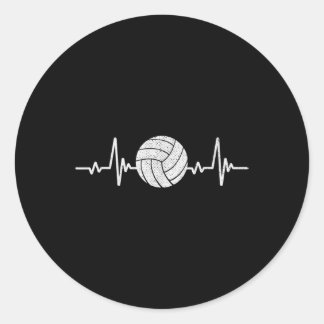 Volleyball Lover Heartbeat Vintage Retro Volleybal Runt Klistermärke