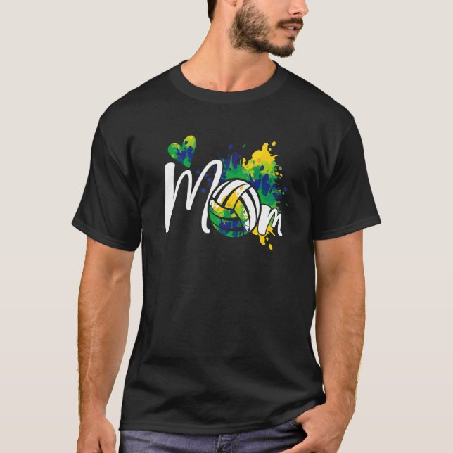Volleyball Mamma Boll Heart Kärlek Du Mamma Mor Da T Shirt (Framsida)