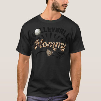 Volleyball Mamma Leopard Boll Mamma Mors dag T Shirt