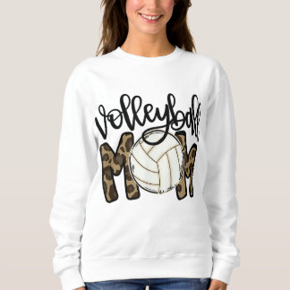 Volleyball Mamma Leopard Funny Boll Mamma Mors dag T Shirt