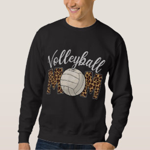 Volleyball Mamma Leopard Funny Sport Boll Mamma Mo Lång Ärmad Tröja