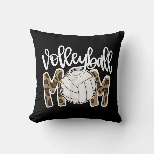 Volleyball Mamma Leopard Roligt Boll Mamma Mors da Kudde (Framsida)