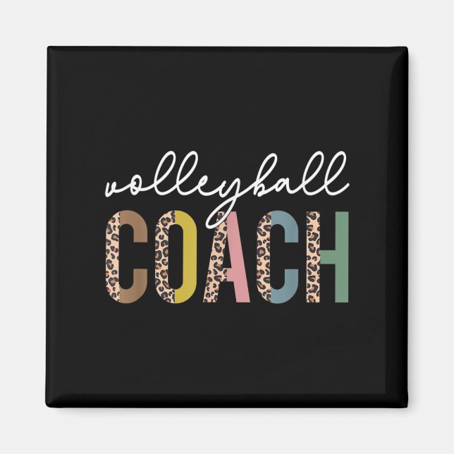 Volleyball Mamma Leopard Volleyball Coach Team Gif Magnet (Framsidan)