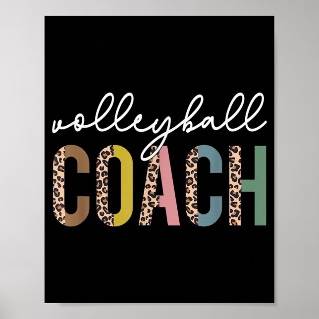 Volleyball Mamma Leopard Volleyball Coach Team Gif Poster (Framsidan)